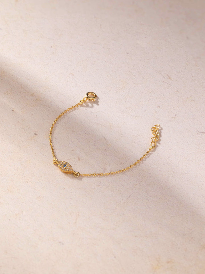 Sterling silver and Diamond Evil Eye - Baby Bracelet