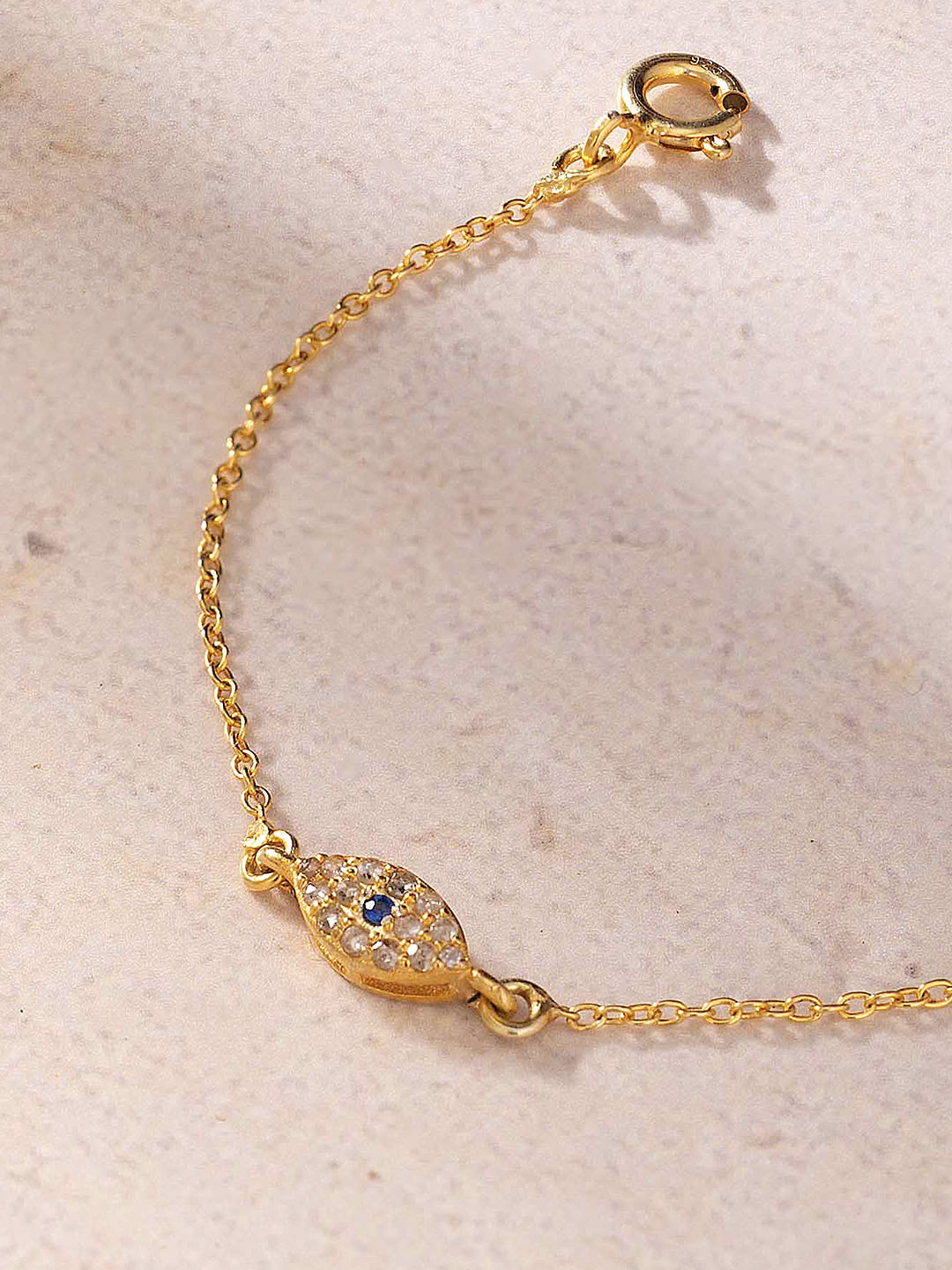 Sterling silver and Diamond Evil Eye - Baby Bracelet