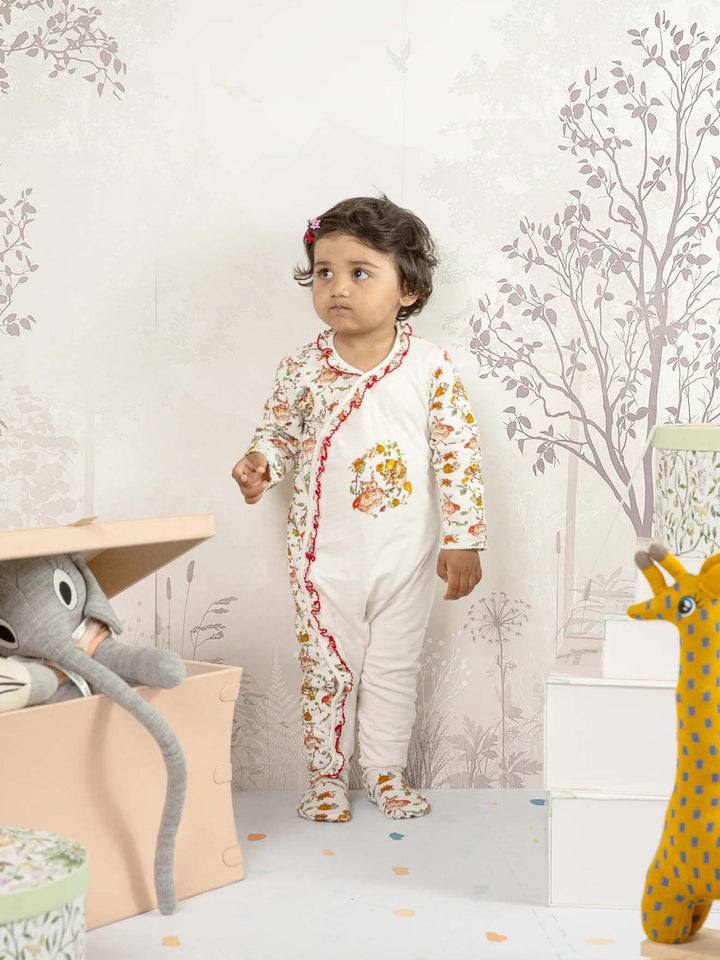 Soft Cotton Baby Bodysuit Red Riding Hood Print
