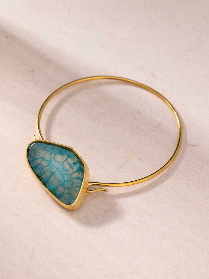 Nurture & Balance Bangle - Gold Plated Blue