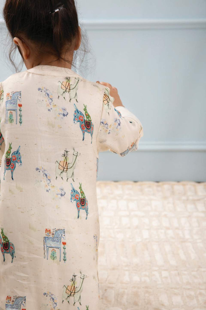 Festive Gallop-Boys printed Co-ord Set