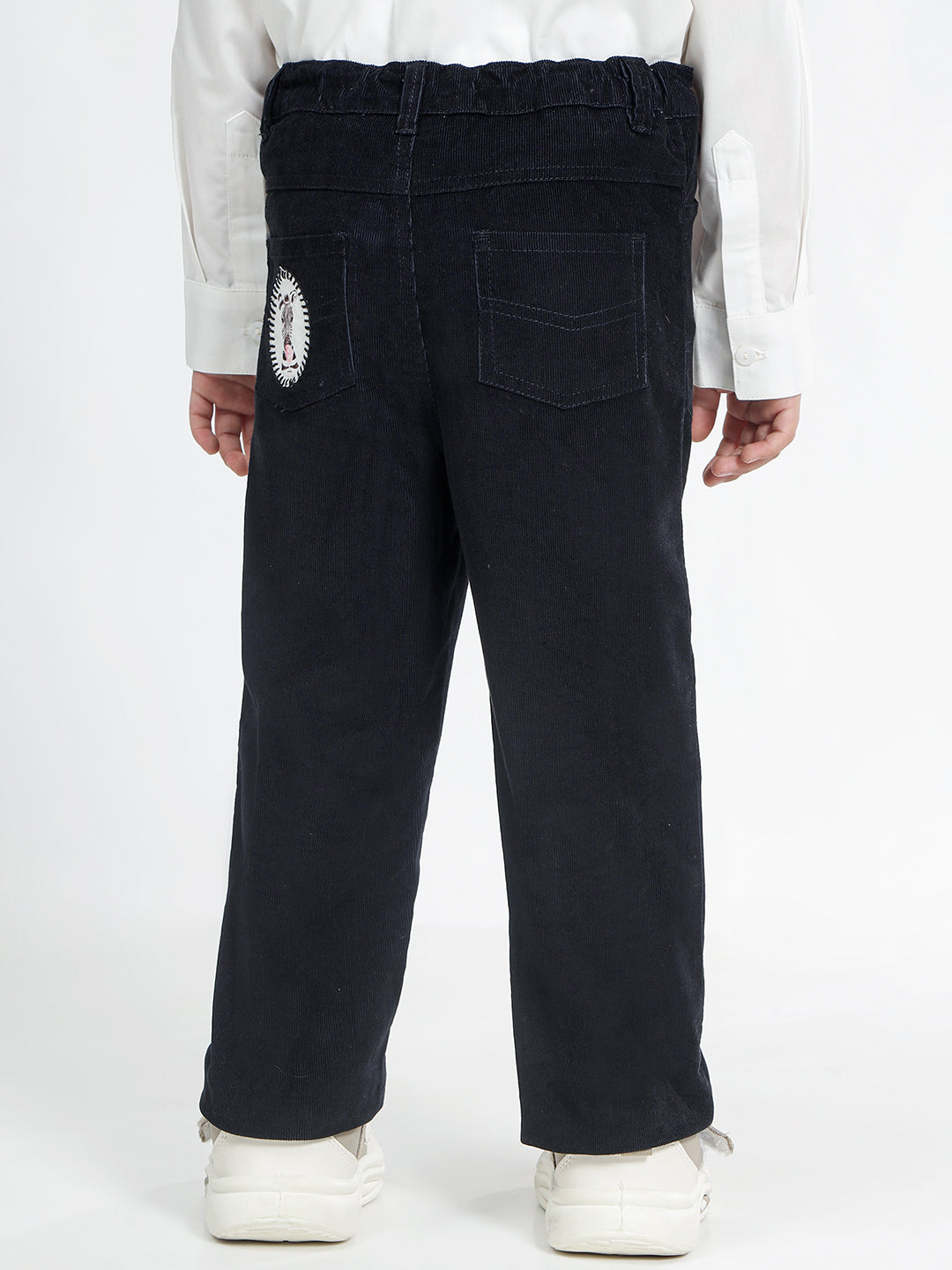 Boy's Cotton Corduroy Trousers in Black - Zazzy Zebra