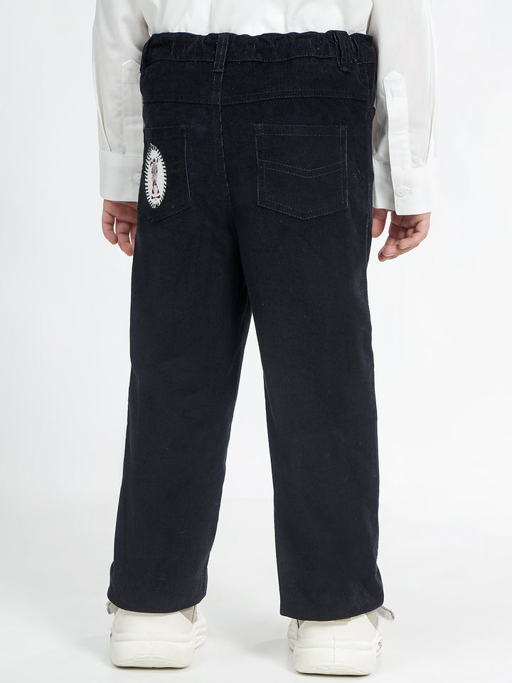 Boy's Cotton Corduroy Trousers in Black - Zazzy Zebra