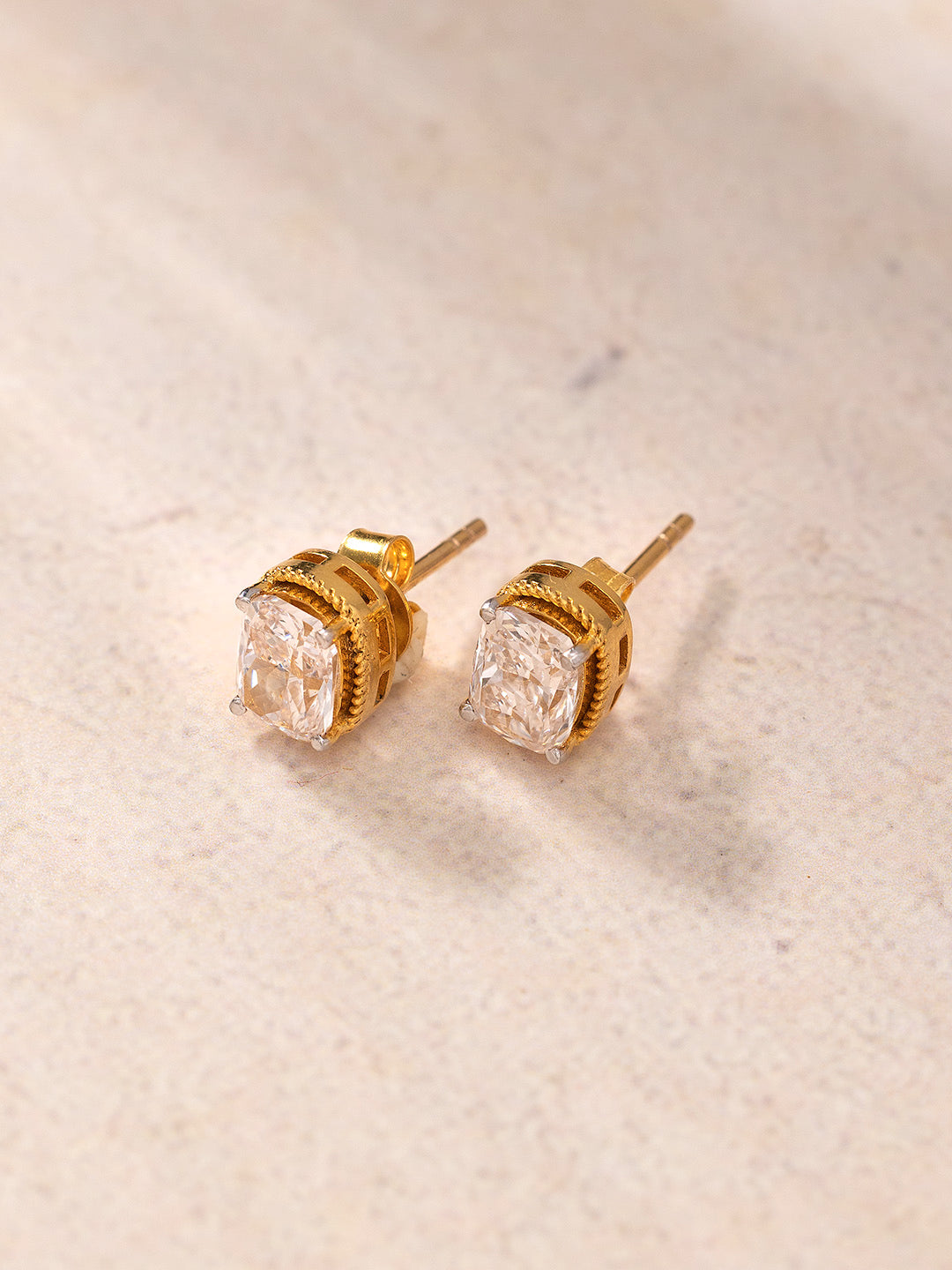 Lab Grown Diamond Cushion Stud Earrings | Push Present Gift for New Moms