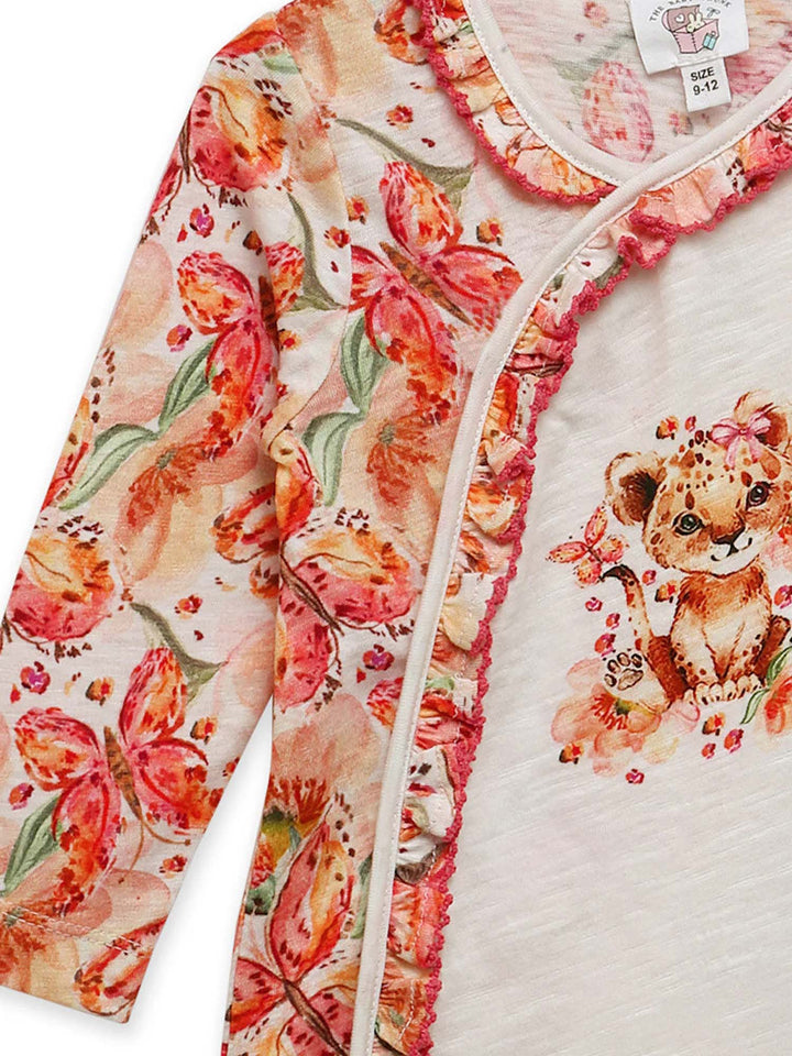 Soft Cotton Baby Onesie Lioness Print