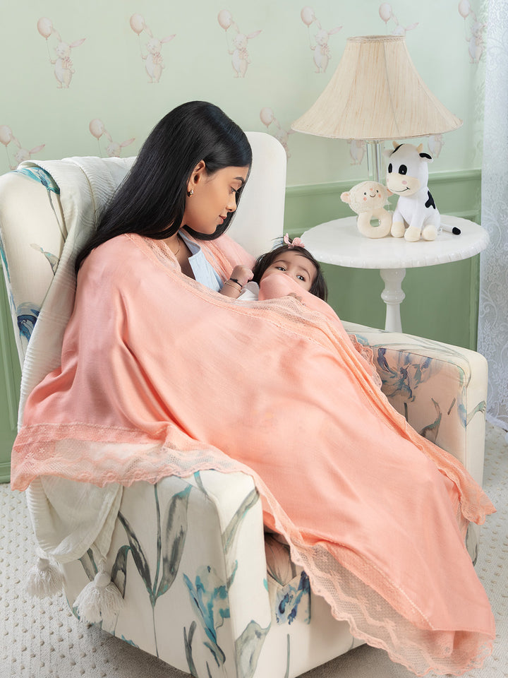 Peach Nectar Feeding Wrap – Soft Cotton Nursing Cover
