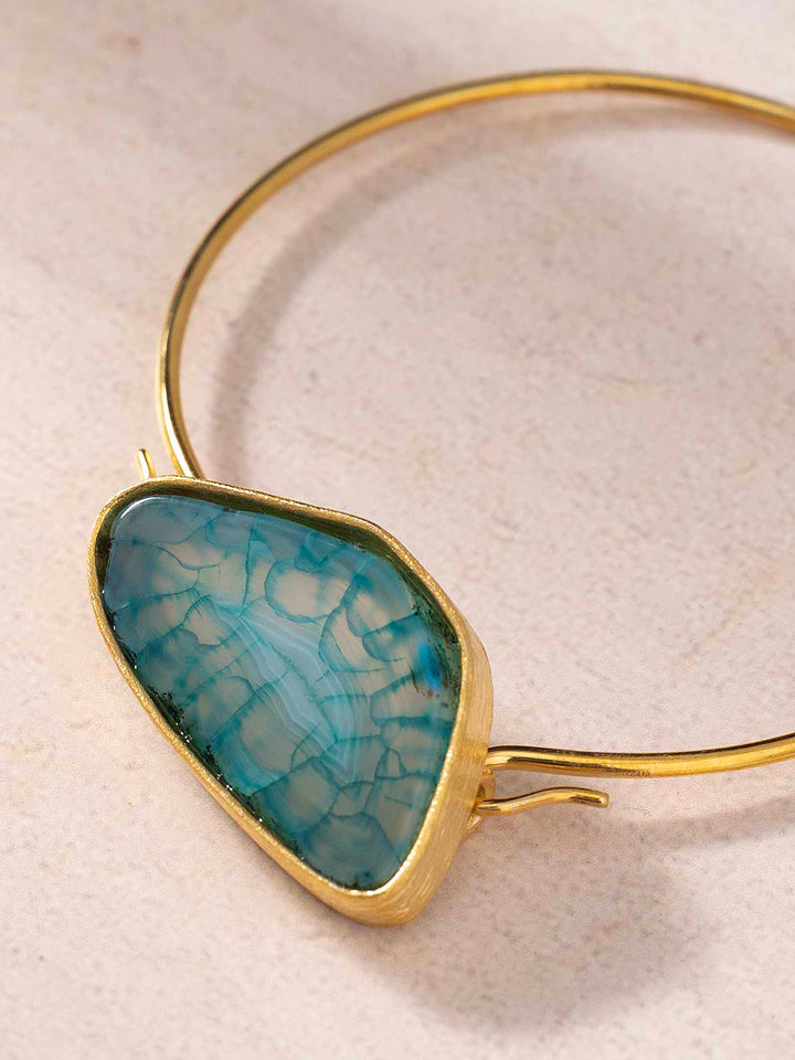 Nurture & Balance Bangle - Gold Plated Blue