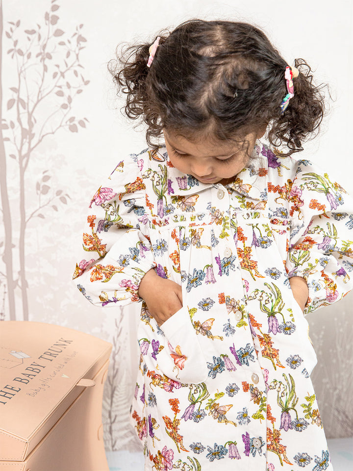 Cotton Corduroy Dress - Garden Fairies