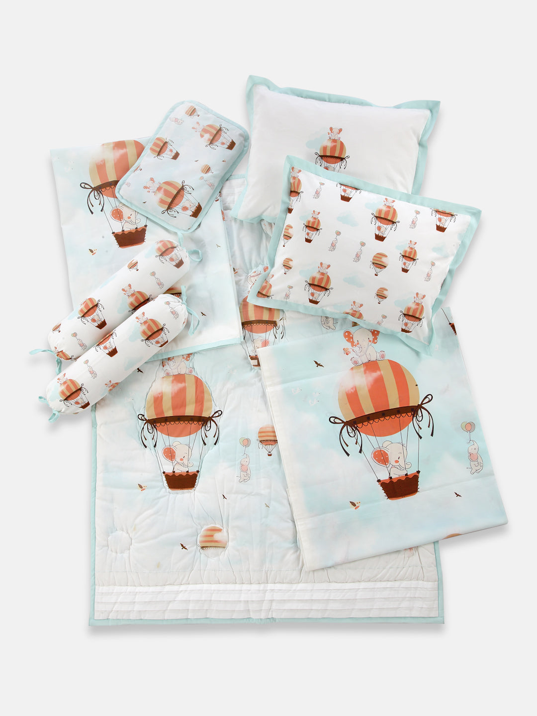 QUILT & BEDDING SET-PACK OF 5 (ELE ON THE BALLOON)