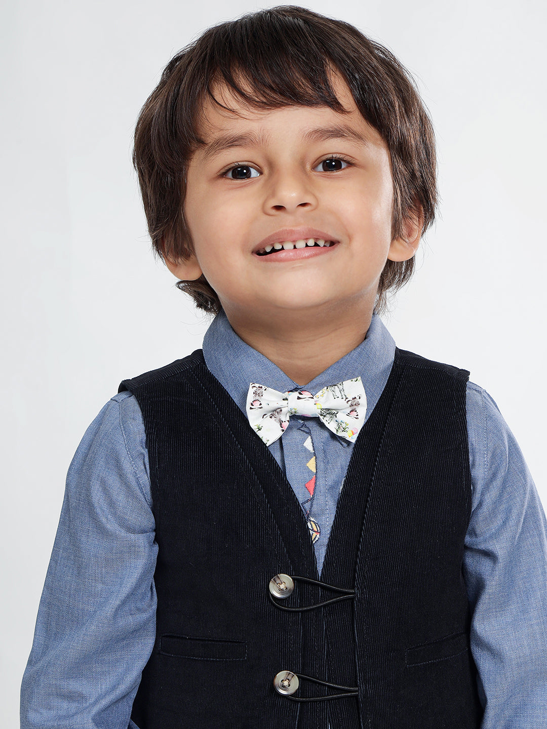 Boy's Formal Corduroy Vest in Black