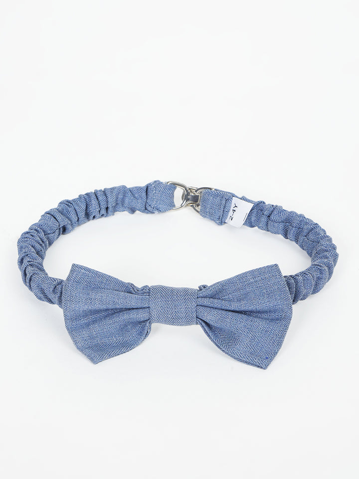 Boy's Cotton Bow Tie in Chambray Blue - Classic
