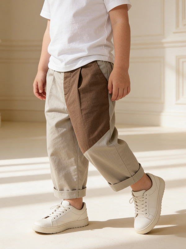 Unisex Color Block Kids Pants