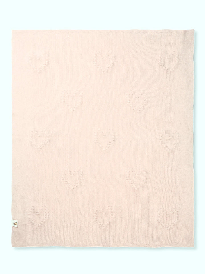 Blush Pink and White cotton baby blanket