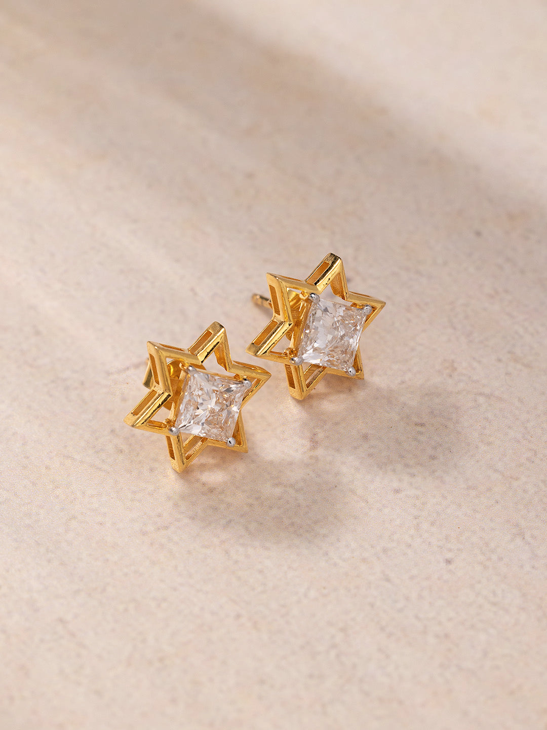 Lab Grown Princess Cut Diamond Stud Earrings | 2.80 CTS in 9KT Gold