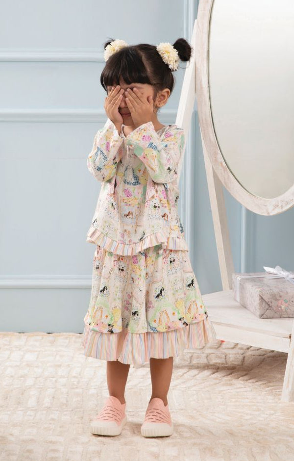 Dog Party -Girls printed Co-ord Set