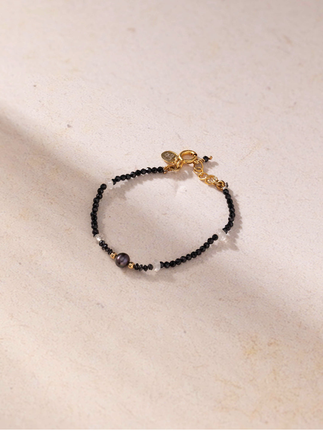 Sterling Silver Black Pearl - Evil Eye Baby  Bracelet