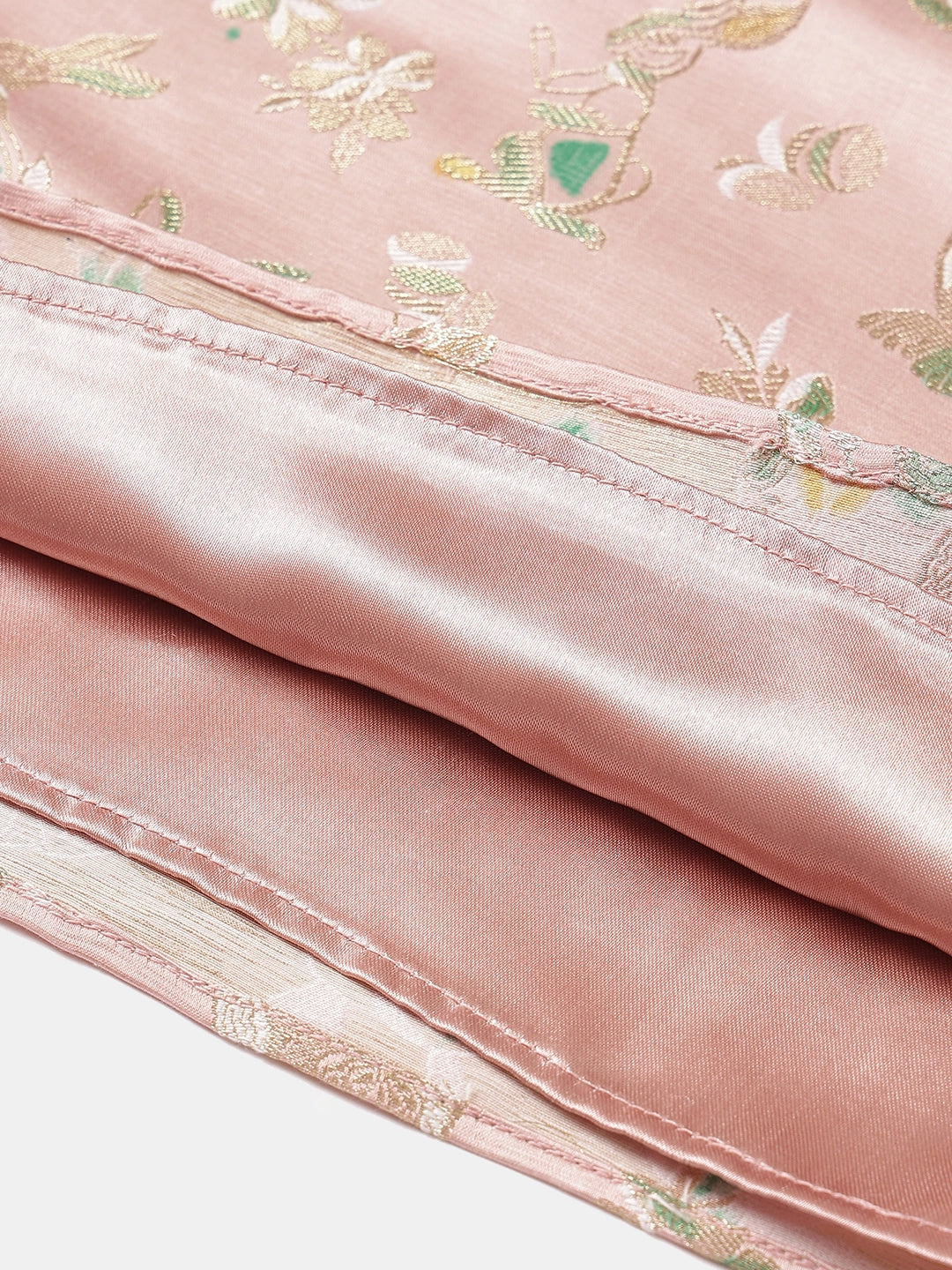 A-Line Brocade Dress in Blush Pink - Whimsical Jungle