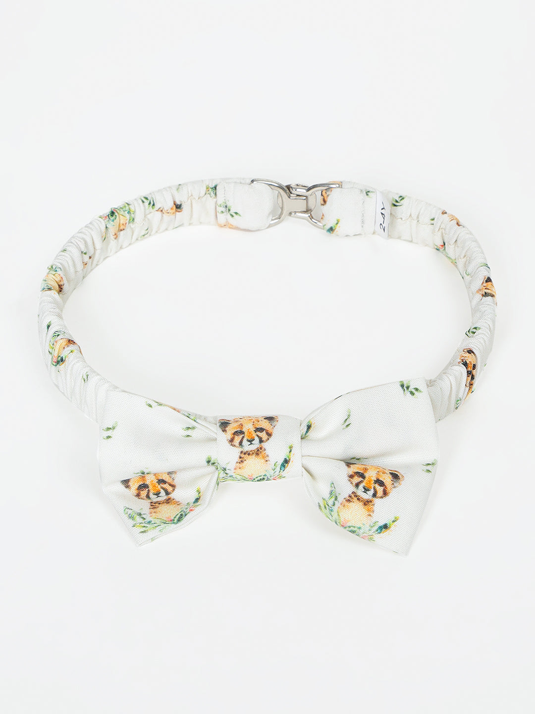 Boy's Cotton Printed Bow Tie in Off-White - Little Leo