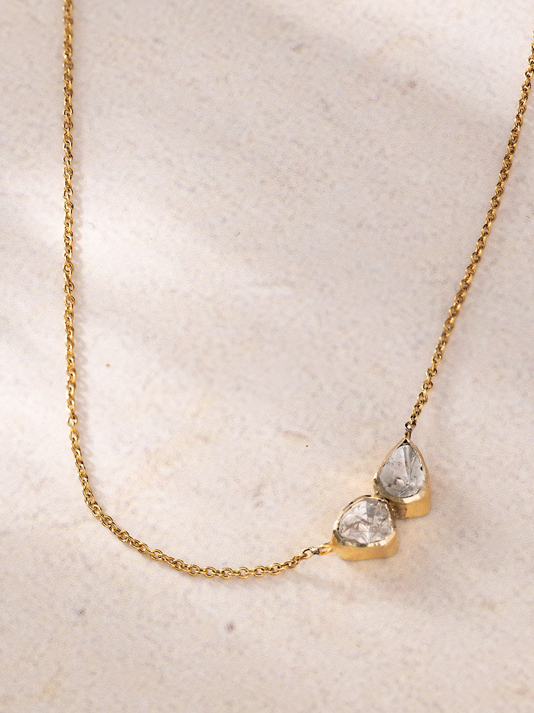 The Offbeat Polki Necklace| 0.28 CTS Polki Diamond Necklace in 9KT Gold