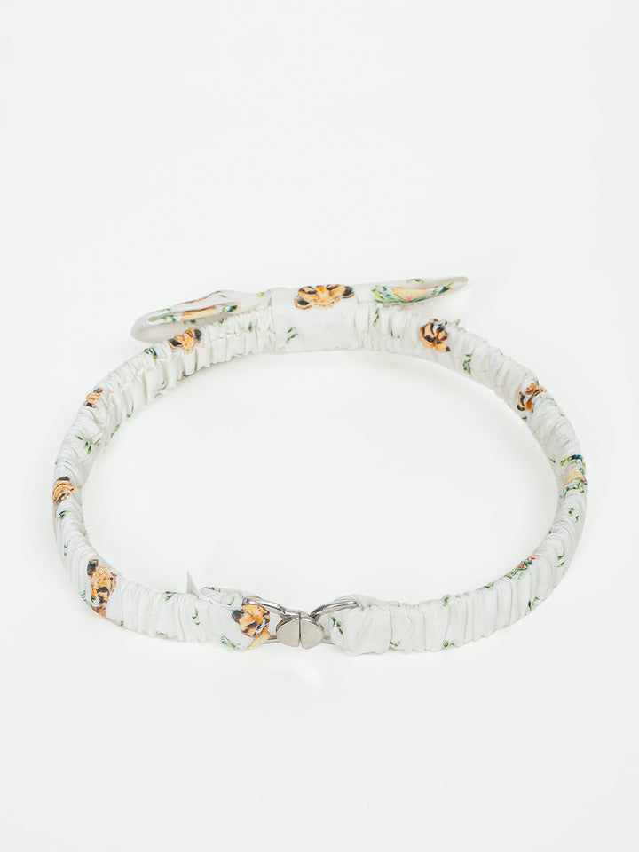 Boy's Cotton Printed Bow Tie in Off-White - Little Leo