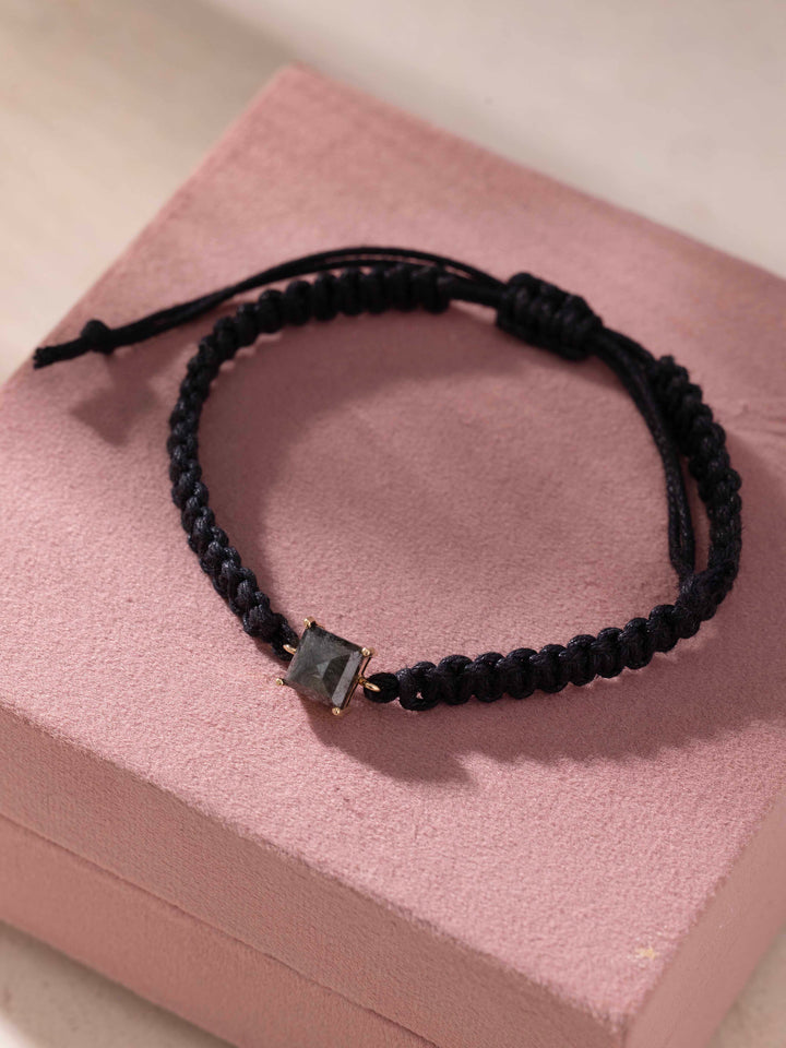 Natural Black Diamond Protection Bracelet for Men