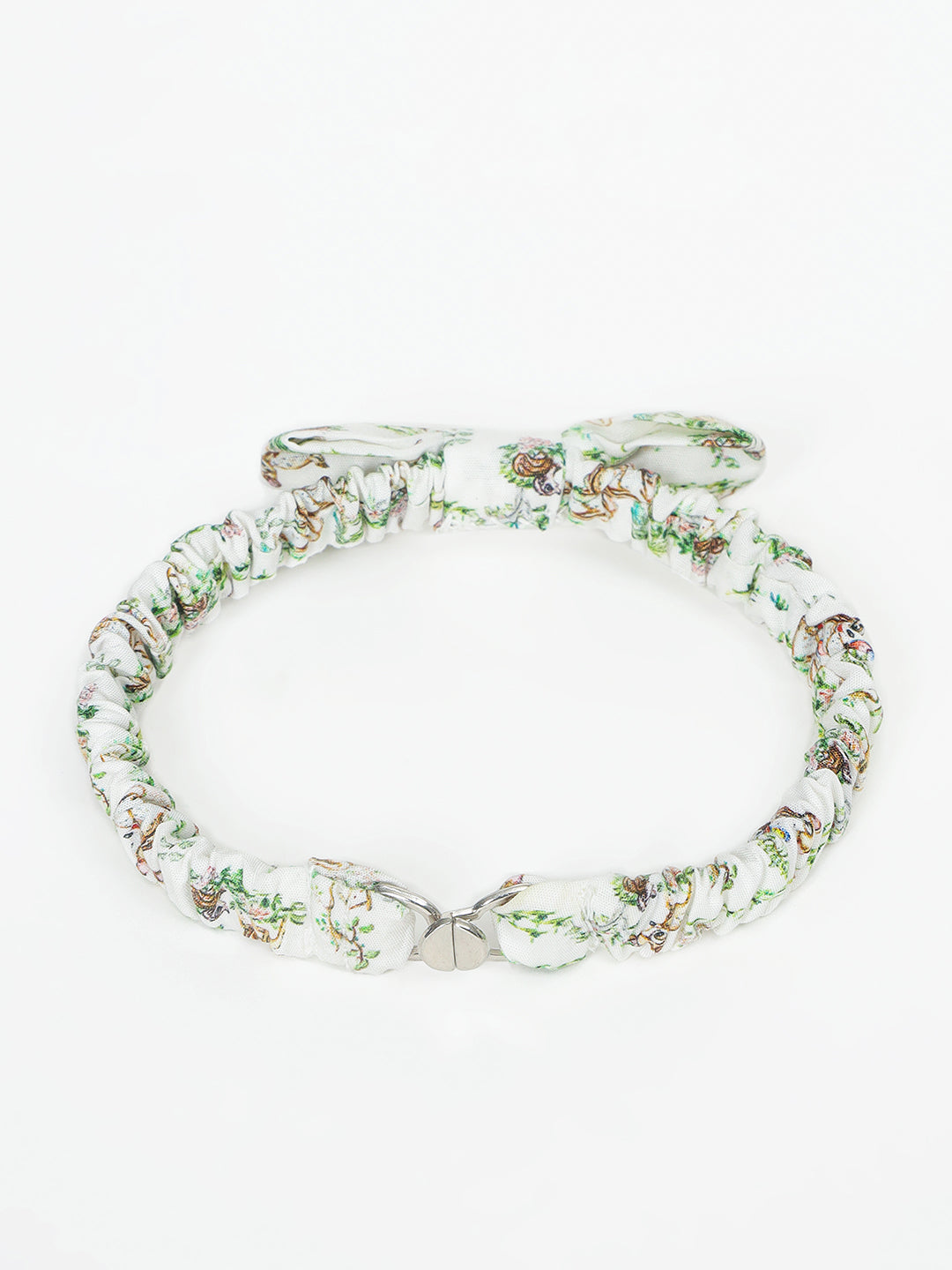 Boy's Cotton Printed Bow Tie in White - Bambi