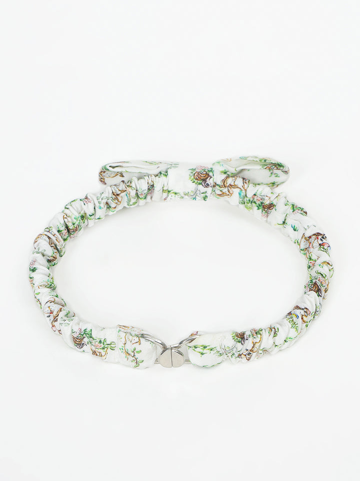 Boy's Cotton Printed Bow Tie in White - Bambi