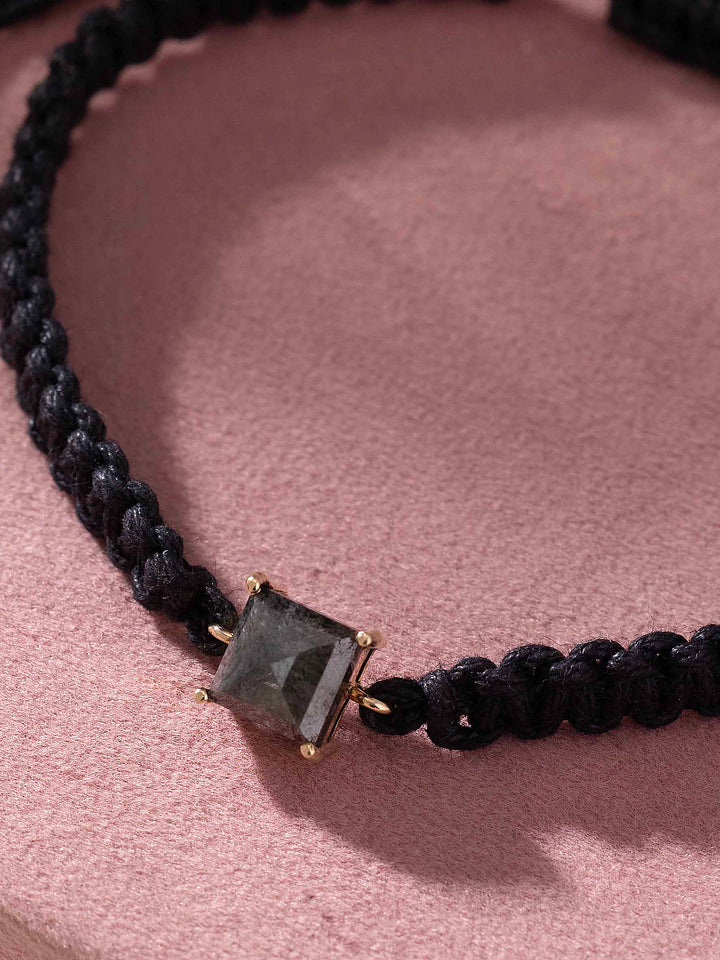Natural Black Diamond Protection Bracelet for Men