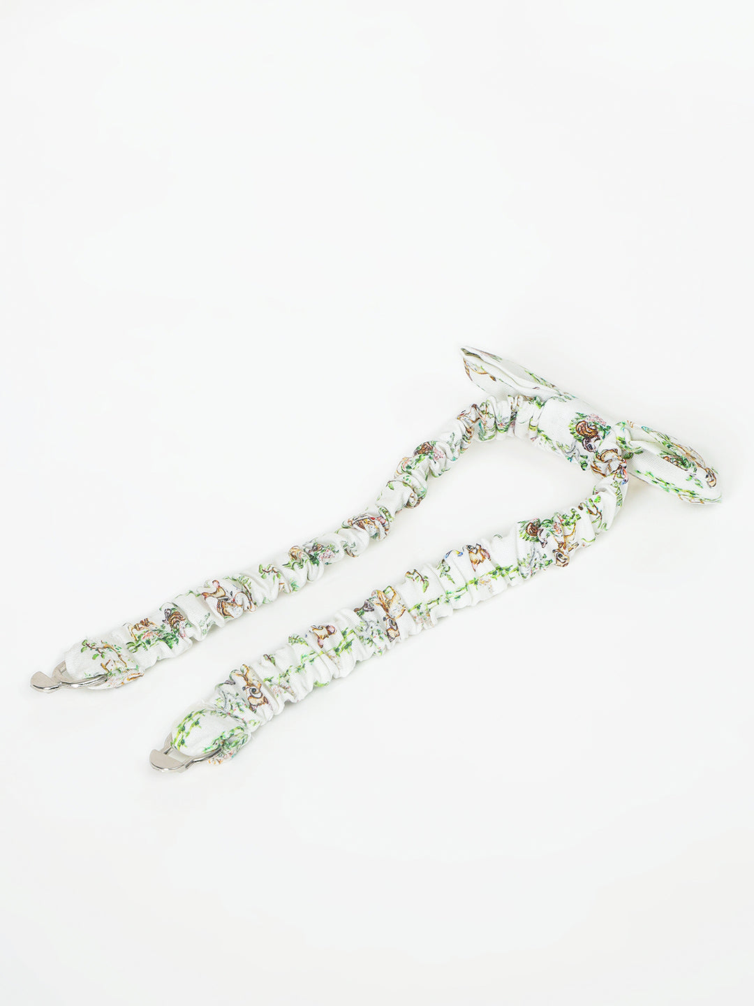 Boy's Cotton Printed Bow Tie in White - Bambi