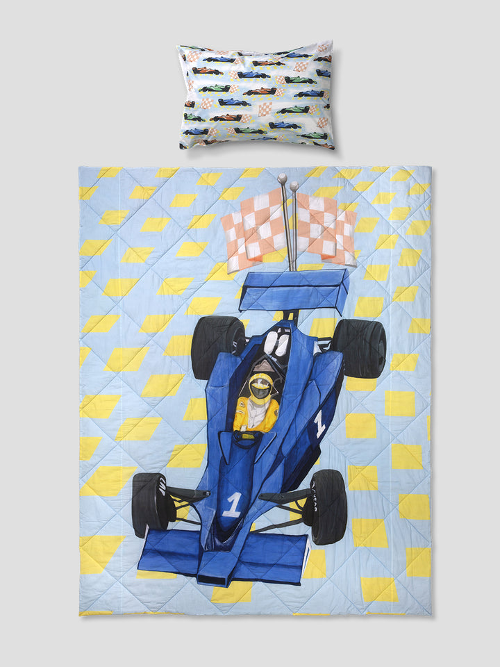 Kids Queen Size Comforter (3+ Years) – Astronaut & Race Car Reversible Bedding