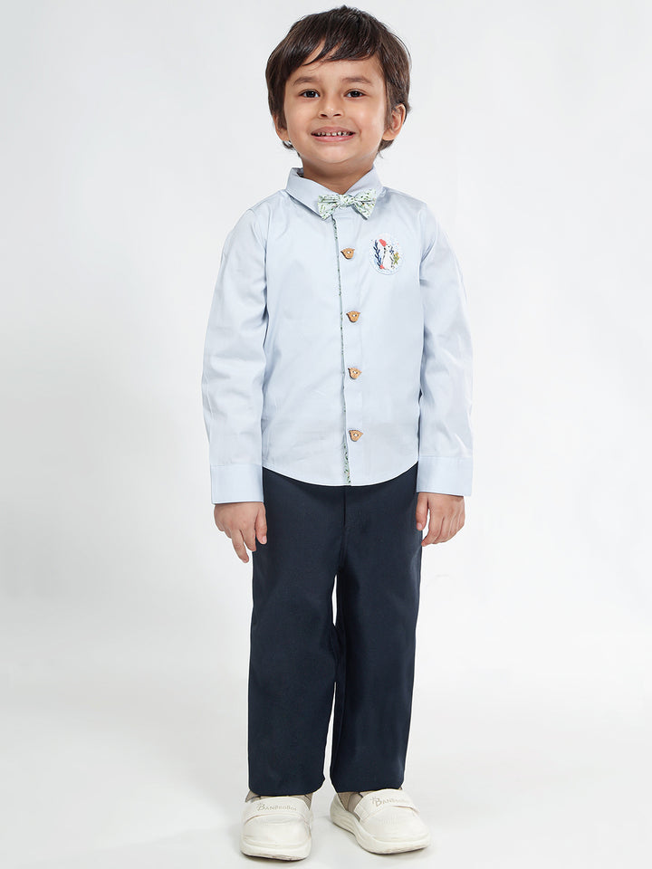 Boy's Cotton Trousers in Navy Blue - Peter Rabbit