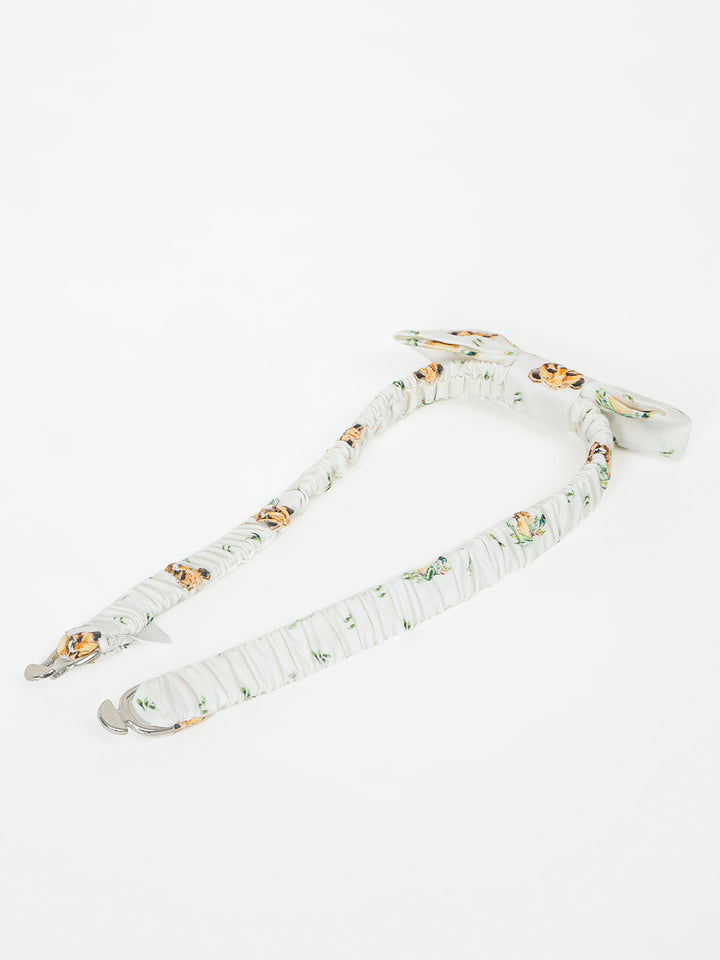 Boy's Cotton Printed Bow Tie in Off-White - Little Leo