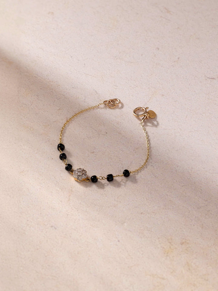 14K Gold Diamond Evil Eye Nazariya for Newborn Baby