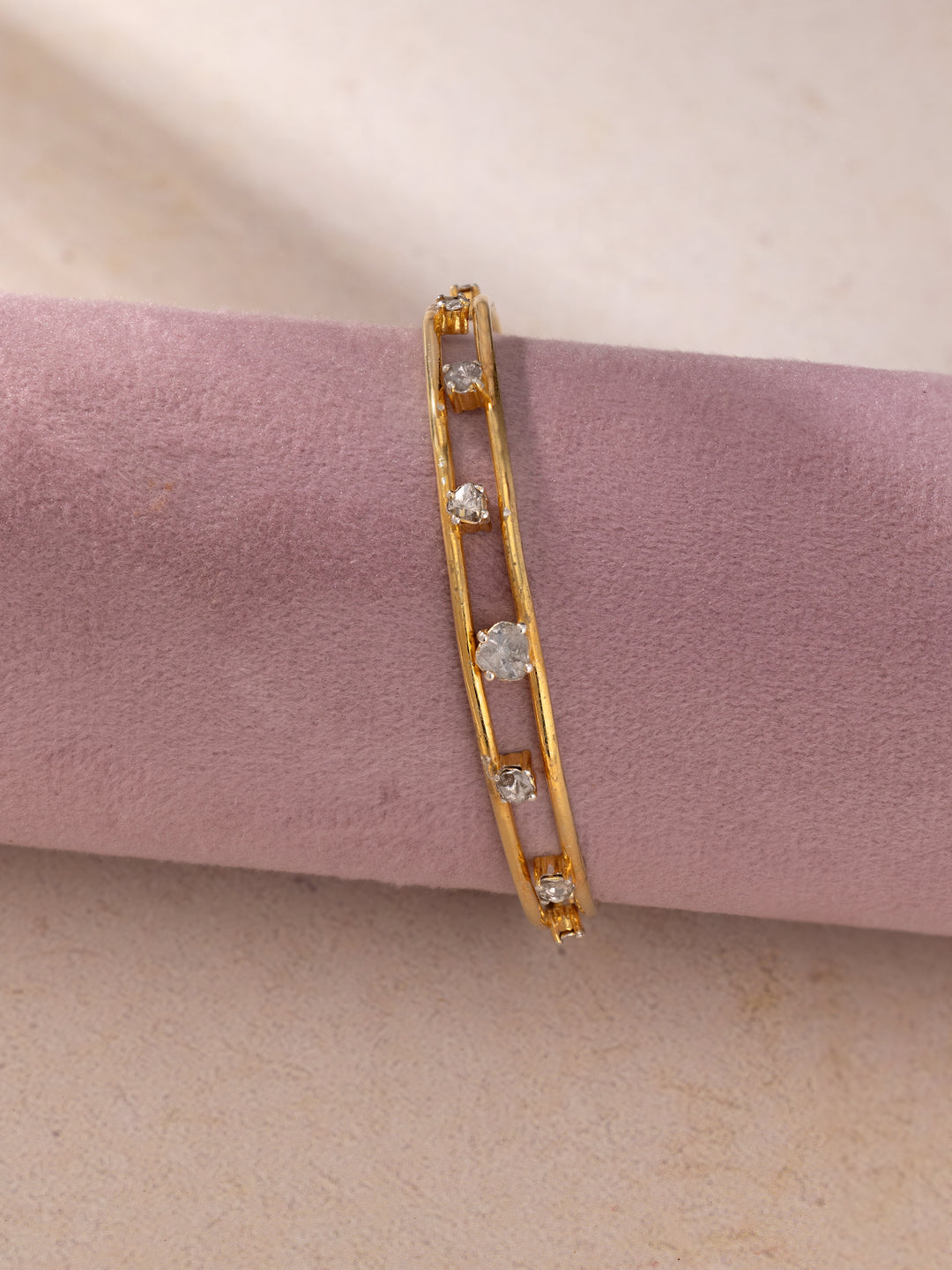 Glowing Polki Diamond Bangle - Adjustable
