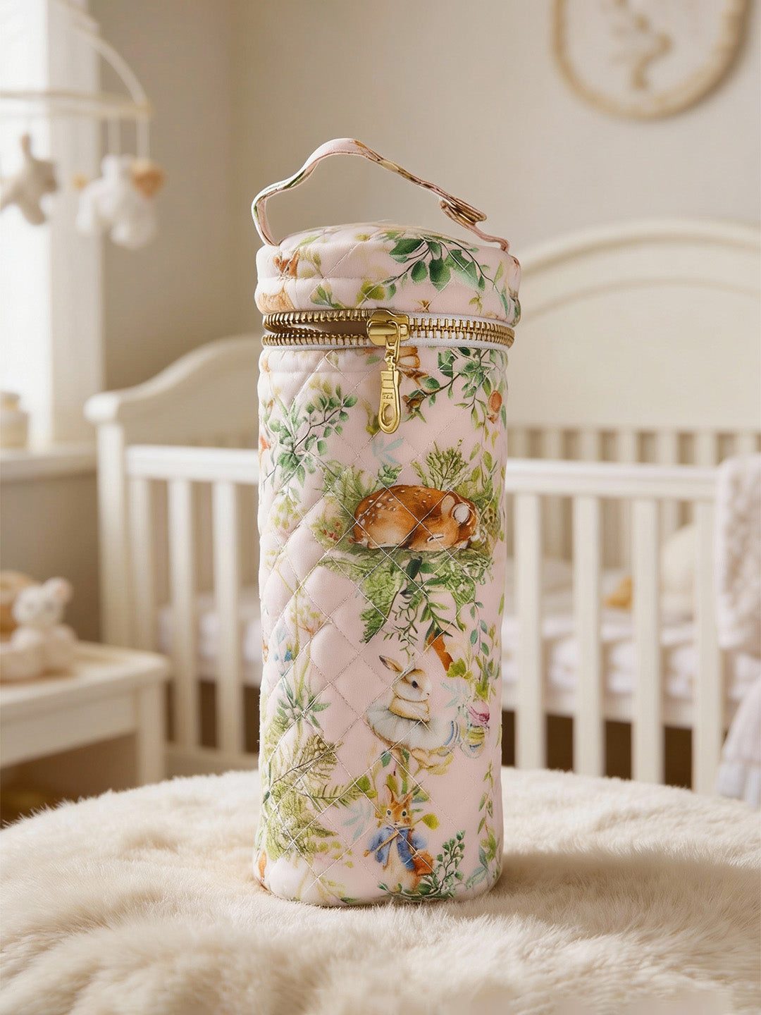 Feeding Bottle Cover -BLUSH BUNNY -  LARGE