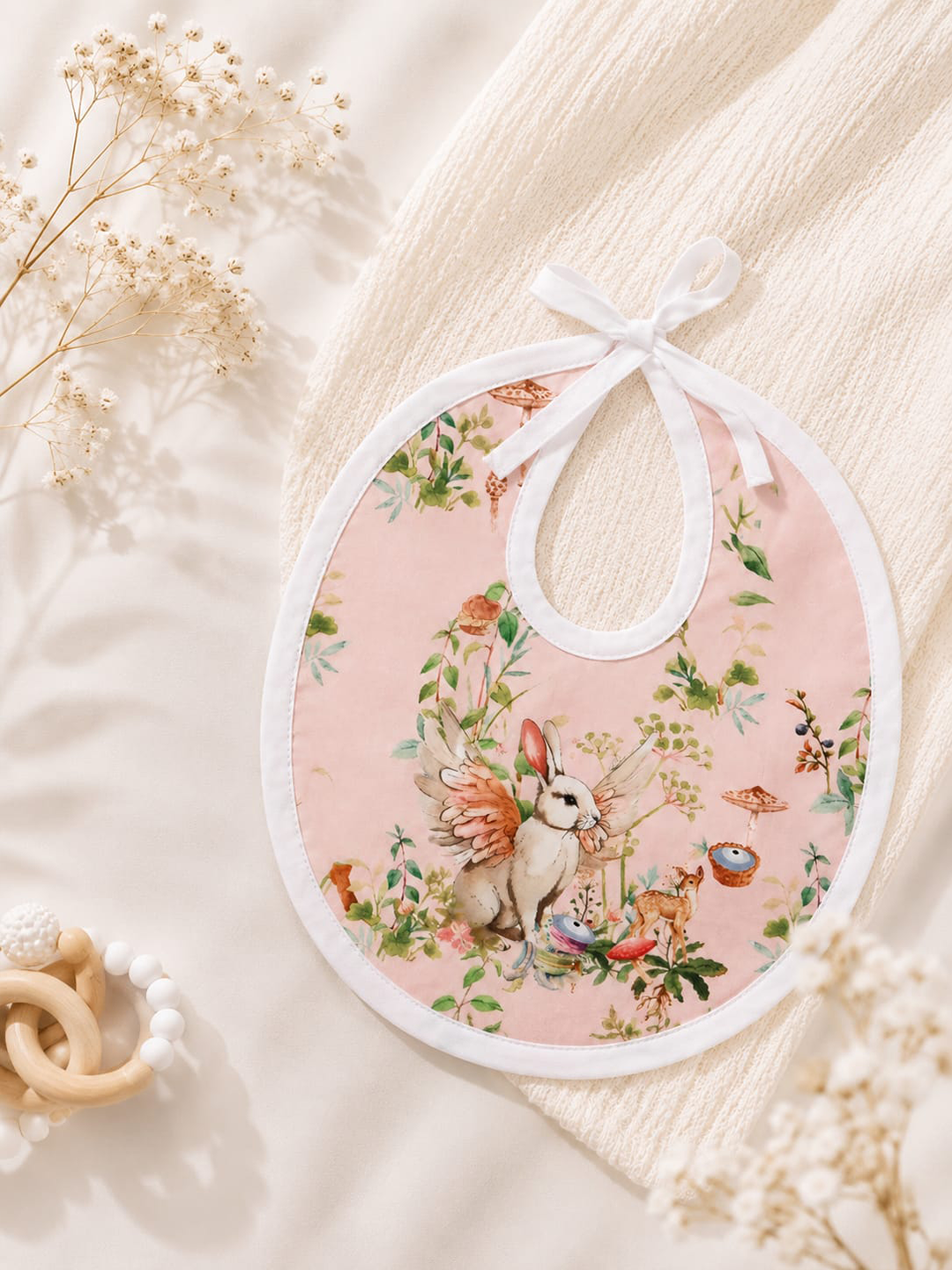 Baby Bib - Blush Bunny