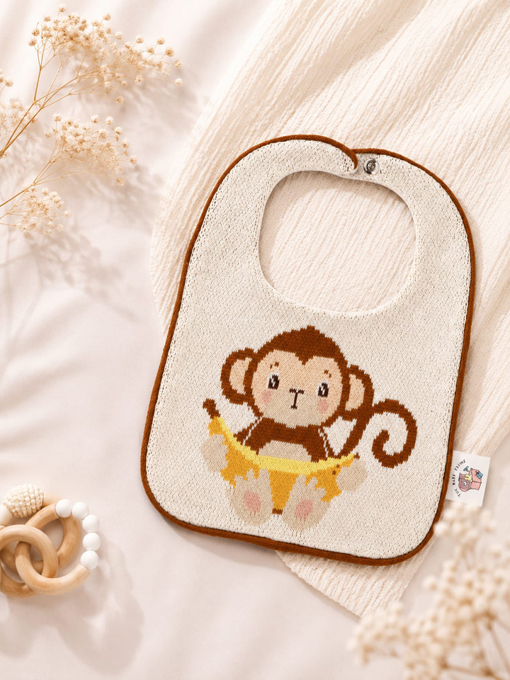Baby Bib -Monkey Knitted