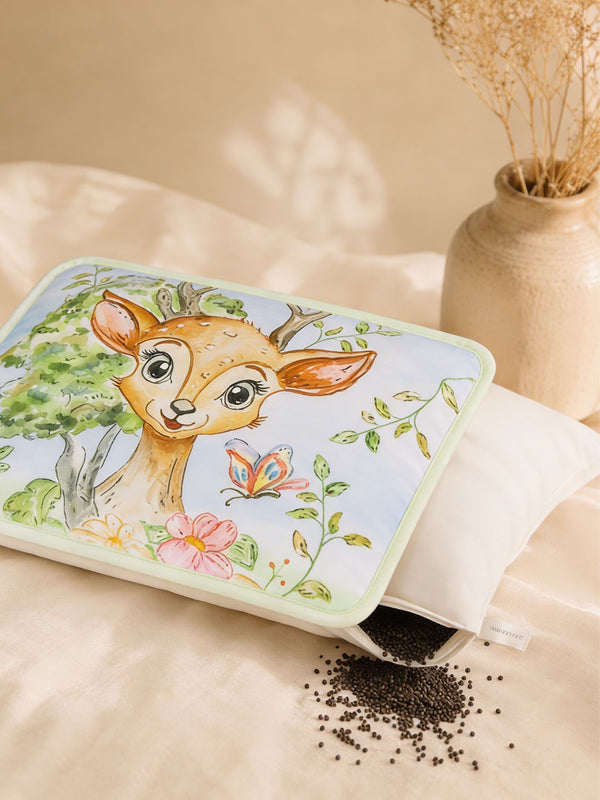 Baby Head Shaping Organic Mustard Seed Pillow - Bambi