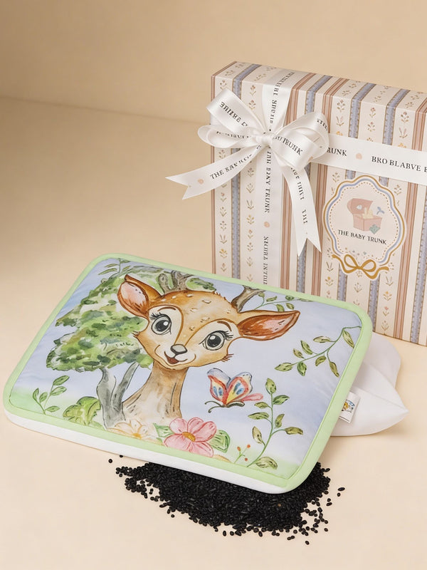 Baby Head Shaping Organic Mustard Seed Pillow - Bambi