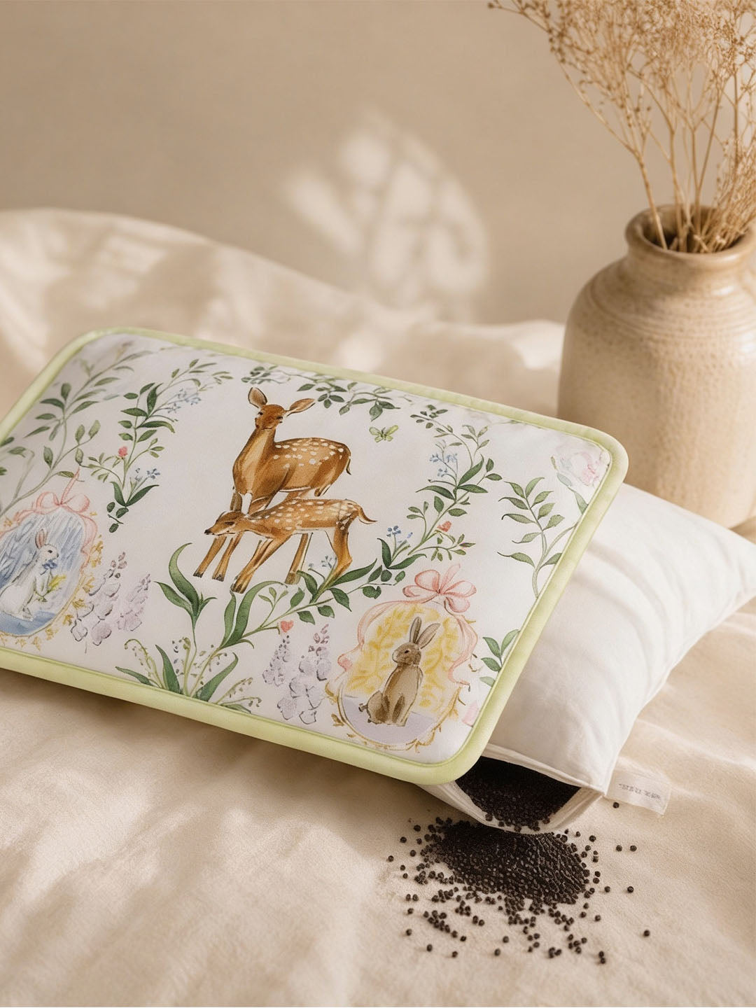 Baby Head Shaping Organic Mustard Seed Pillow - Enchanted Deer