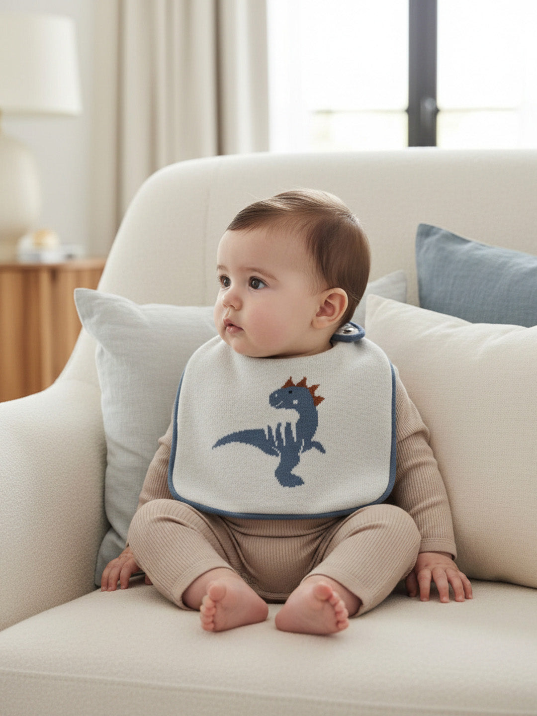 Baby Bib -Dinosaur Knitted