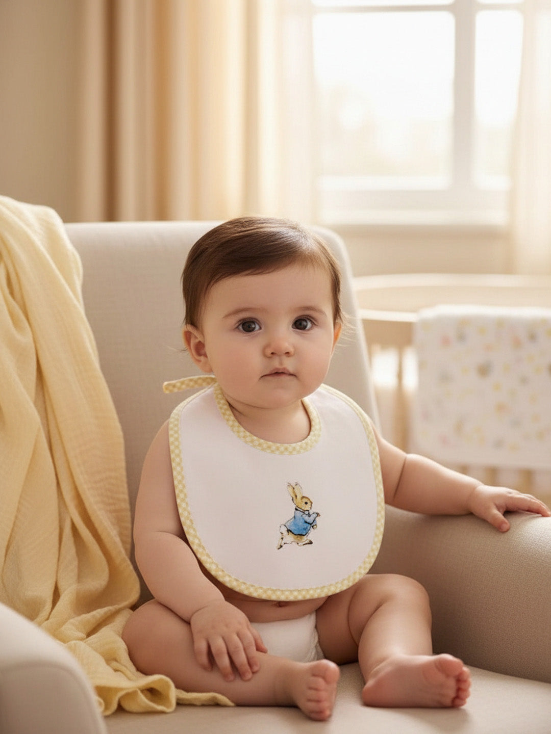 Baby Bib - Peter Rabbit -Yellow