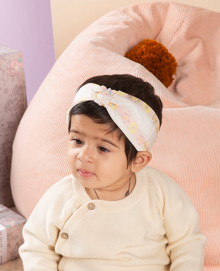 Baby Girl Organic Cotton Dress: Blush Circus with hairband