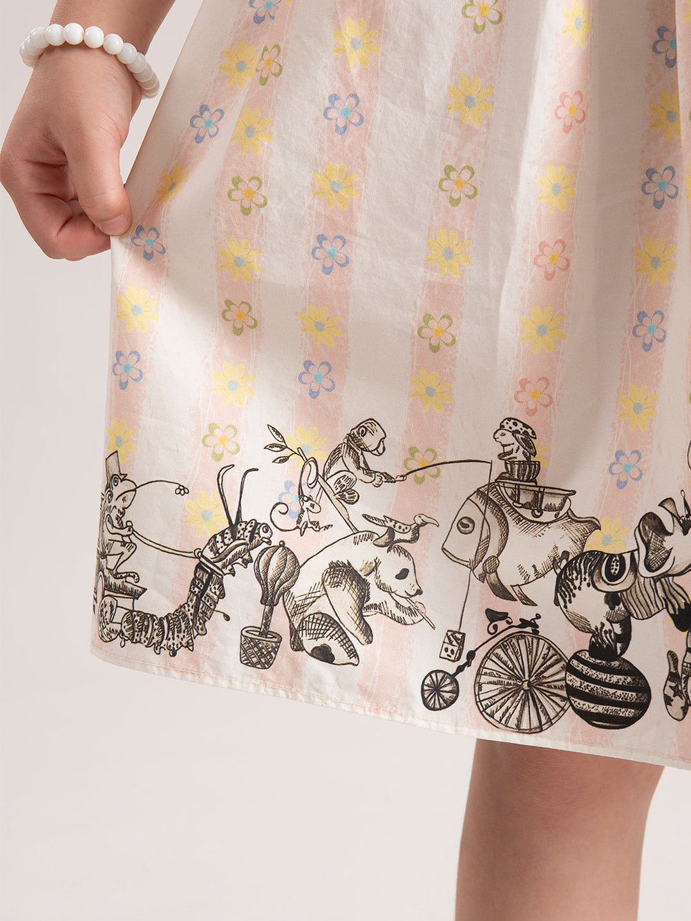 Baby Girl Organic Cotton Dress: Blush Circus zoom view