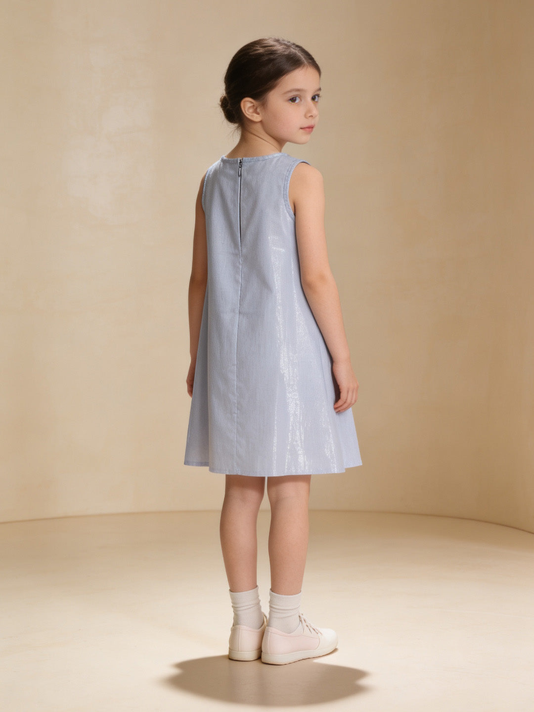 Baby Girl Blue Shimmer Cotton Fairy Dress