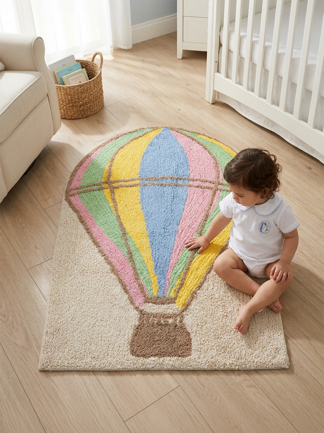 Up & Away Balloon Tufted Nursery Floor Mat