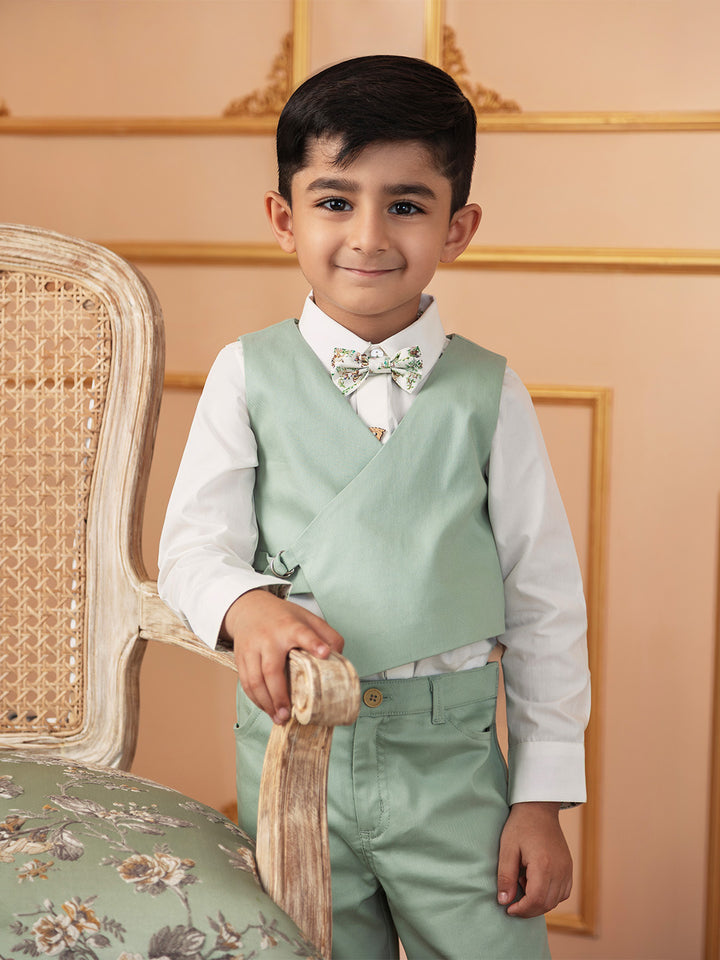 Boy's Formal Vest in Sage Green - Bambi
