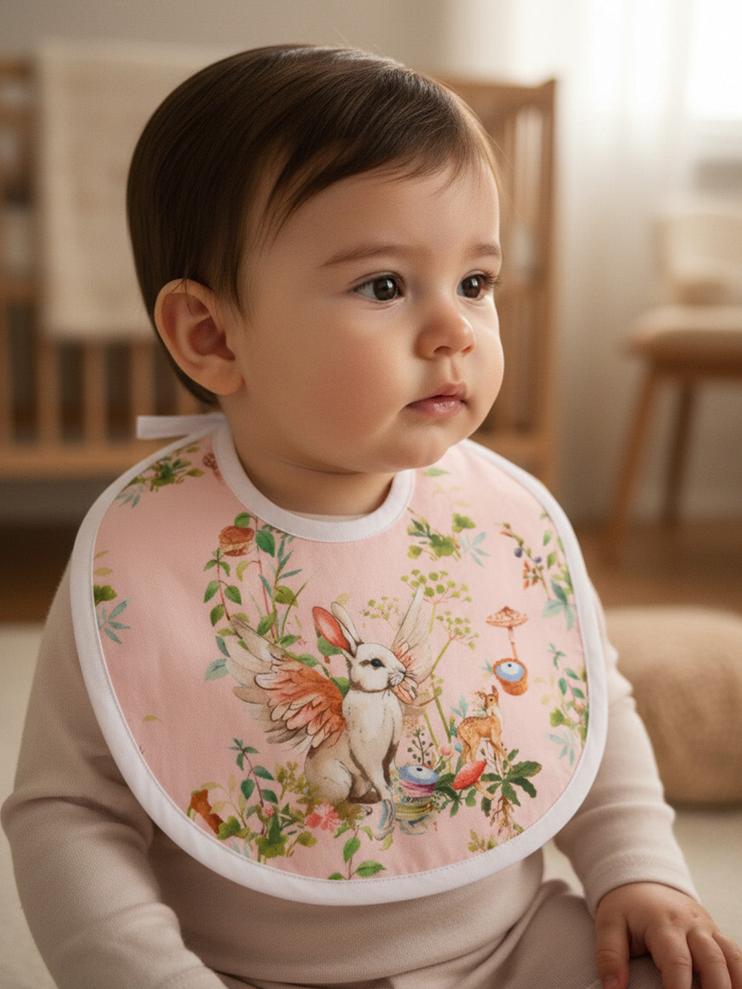 Baby Bib - Blush Bunny