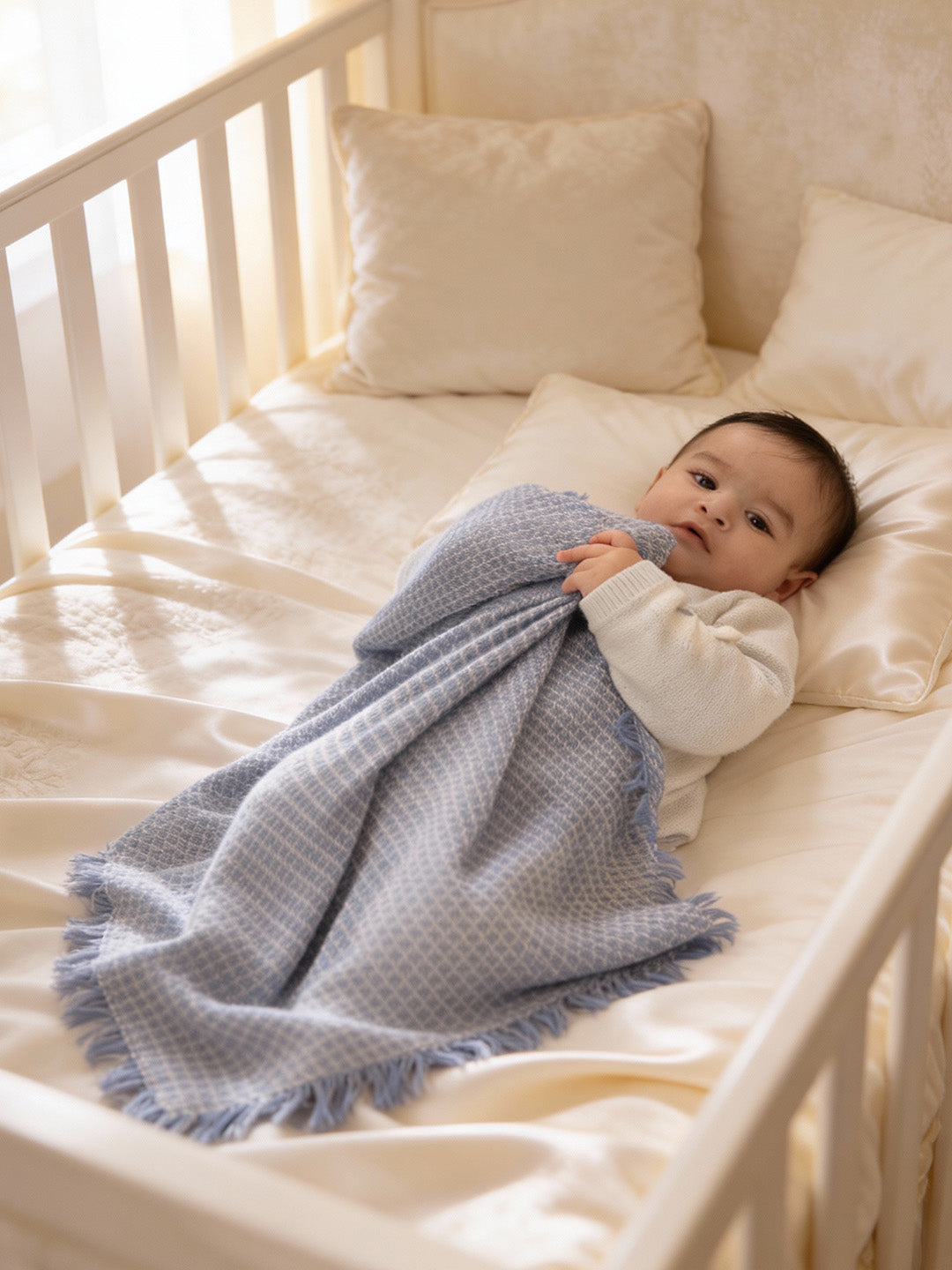 Blue Cashmere Baby Blanket