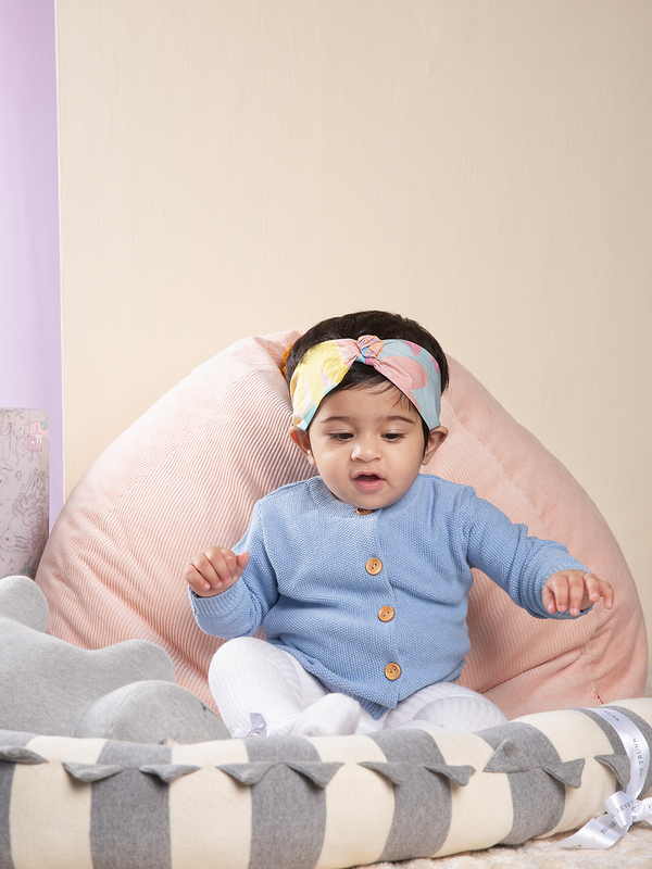 Blue Soft and Cozy Knitted Button-down Cardigan for Winter